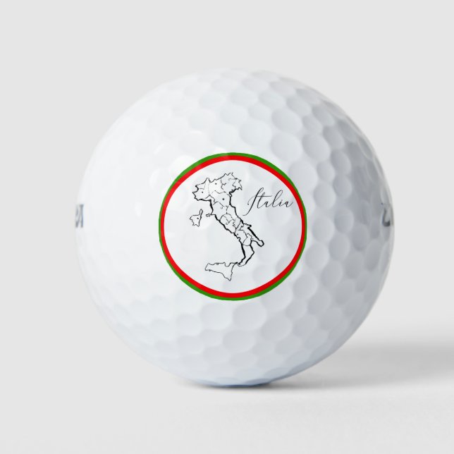 *~*  Italian Language Italia Italy Map Golf Balls (Front)