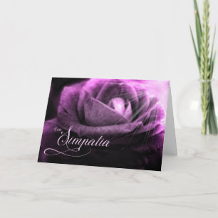 Italian Language Sympathy Purple Rose Card