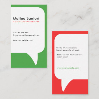 Italian Language Teacher Business Card