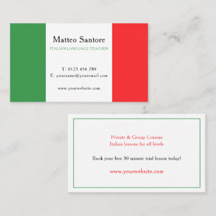 Italian Language Teacher Business Card