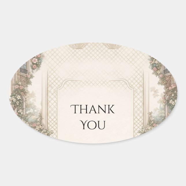 Italian Lattice Archway Wedding Sticker (Front)