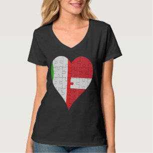 Italian Latvian Flag Heart T-Shirt