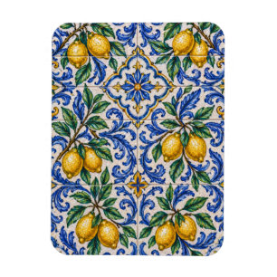 Italian Lemon Azulejo Tile Magnet