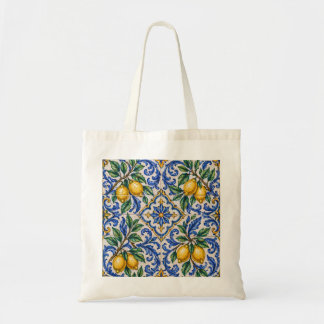 Italian Lemon Azulejo Tile Tote Bag