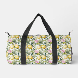 Italian Lemon Blossom Mediterranean Watercolor Duffle Bag