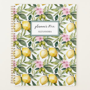 Italian Lemon Blossom Mediterranean Watercolor  Planner