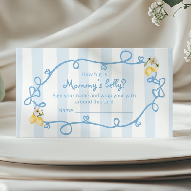 Italian Lemon Blue Bows How big is Mummy’s belly Enclosure Card (Creator Uploaded)