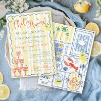 Italian Lemon Blue That's Amore Hand Drawn Wedding