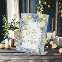 Italian Lemon Blue Tiles Italy Bridal Shower