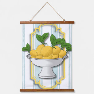 Italian Lemon Bowl Kitchen Print   Coastal Hanging Tapestry