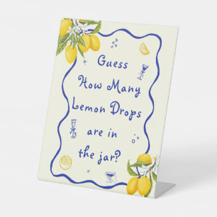 Italian Lemon Bridal Shower Guess How Many Pedestal Sign
