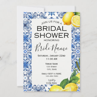 Italian Lemon Bridal Shower Invitation