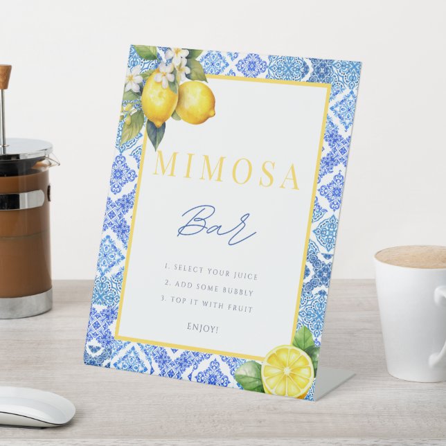 Italian Lemon Bridal Shower Mimosa Sign Poster (In SItu)
