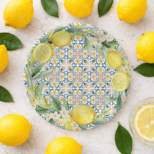 Italian Lemon Bridal Shower Paper Plate