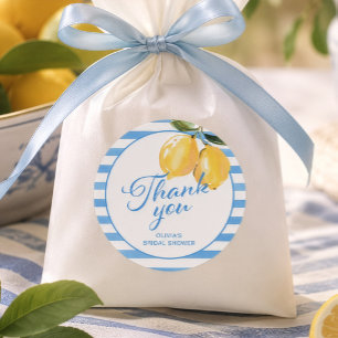 Italian Lemon Bridal Shower Thank You Classic Round Sticker