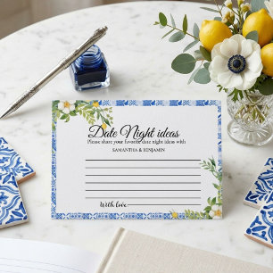 Italian Lemon Date Night Ideas Bridal Shower Enclosure Card