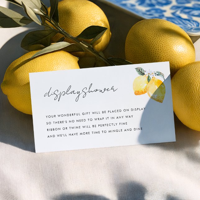 Italian lemon Display Shower Request Bridal Shower Enclosure Card (Creator Uploaded)