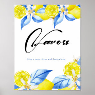 Italian Lemon Floral Bridal Shower favors Poster