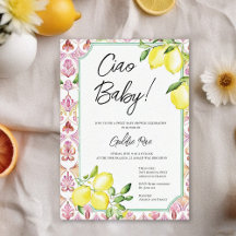 Italian Lemon Girl Pink Baby Shower