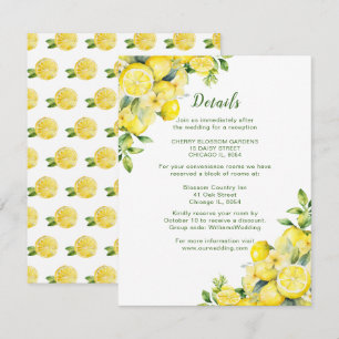 Italian Lemon Greenery Frame Wedding Details Enclosure Card