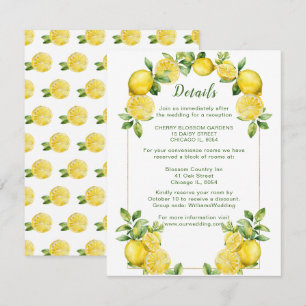 Italian Lemon Greenery Frame Wedding Details Enclosure Card