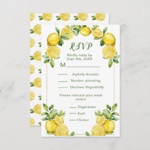 Italian Lemon Greenery Frame Wedding RSVP