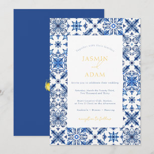 Italian Lemon Greenery Mediterranean Wedding Invitation