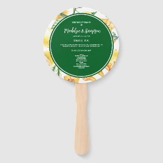 Italian Lemon La Dolce Vita Wedding Set of Fans