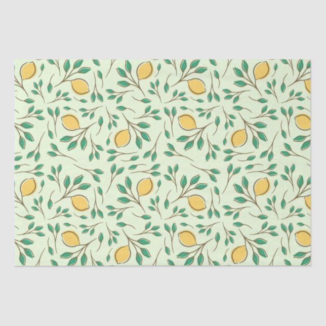 Italian Lemon Leaf Decoupage Fruit Tissue Paper (Front)