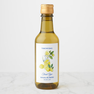Italian Lemon Mini Limoncello Wedding Wine Label