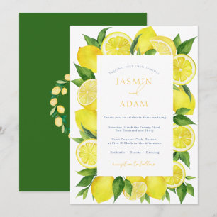 Italian Lemon Monogram Wedding Invitation