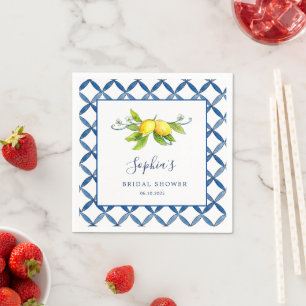 Italian lemon Tile Main Squeeze Bridal Shower  Napkin