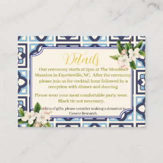 Italian Lemon Wedding Invitations Detail card