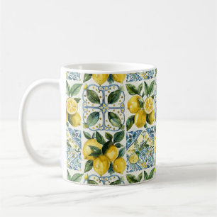 Italian Lemons and Tiles La Dolce Vita Pattern Coffee Mug