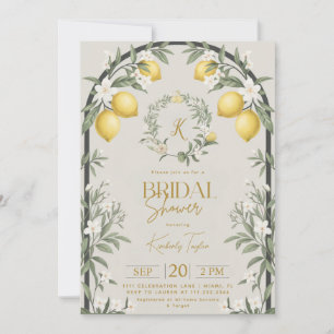Italian Lemons Arch Floral Bridal Shower Invitation