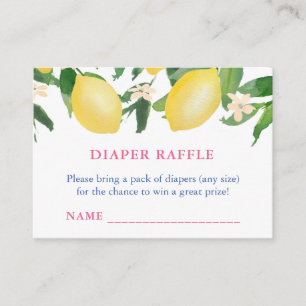 Italian Lemons Baby Shower Diaper Raffle Ticket Enclosure Card
