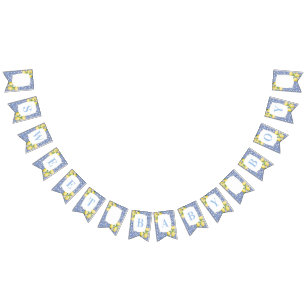 Italian Lemons Blue White Sweet Baby Boy Shower Bunting