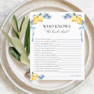 Italian Lemons Bows Who Knows the Bride Best Game