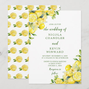Italian Lemons Greenery Wedding Invitation