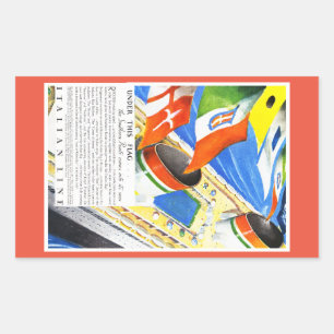 Italian Line ~ Under This Flag Rectangular Sticker