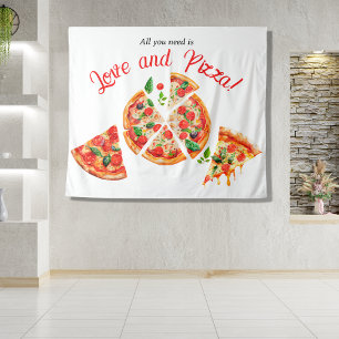 Italian Love & Pizza Party Slice Bridal Shower Tapestry