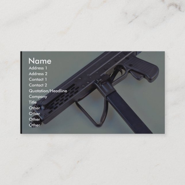 Italian Luigi Franchi 9mm sub machine gun Business Card (Front)