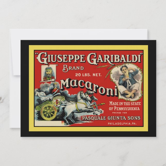 Italian Macaroni Advertisement Invitation (Front)
