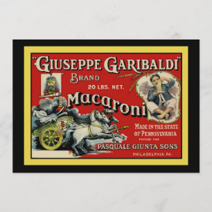 Italian Macaroni Advertisement Invitation