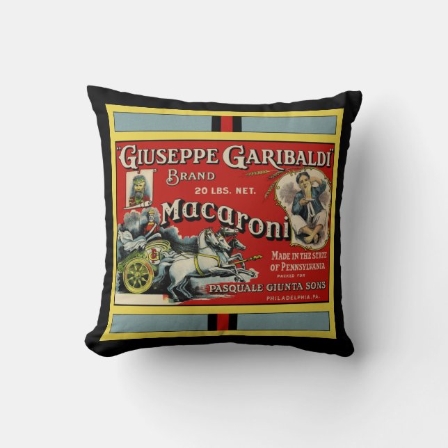 Italian Macaroni Label Cushion (Front)