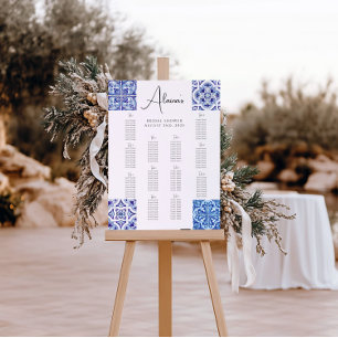 Italian Maiolica Seating Chart   Bridal Shower