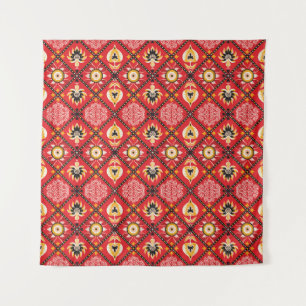 Italian Majolica: Embroidered Floral Tile. Tapestry