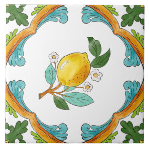 Italian Majolica Fruit Tile