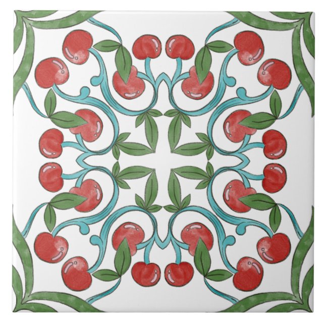 Italian Majolica Fruit  Tile (Front)