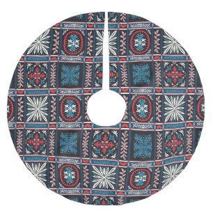 Italian majolica, Mediterranean floral embroidery. Brushed Polyester Tree Skirt